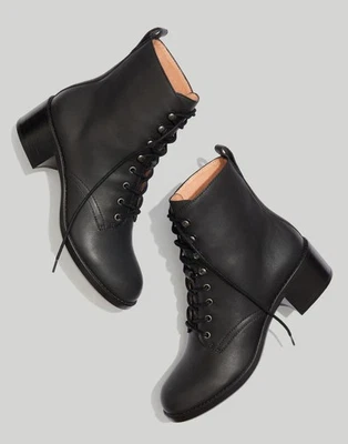 Bota con cordones para mujer Madewell The Patti negra talla 8 ¡USADA UNA VEZ! Foto 1 de 4