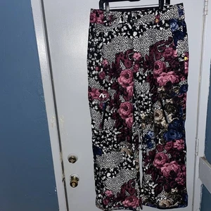 Analog Radar Snow Boarding Pants Mens Large Rose Print Zebra W - Picture 1 of 11