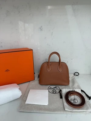 New Hermes Mini Bolide 1923 Gold Evercolor Leather Palladium Hardware Stamp K - Image 1 of 4