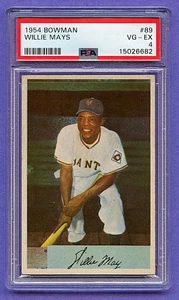 1954 Bowman Willie Mays #89 Giants Centered PSA Graded VG-EX 4. - Picture 1 of 2