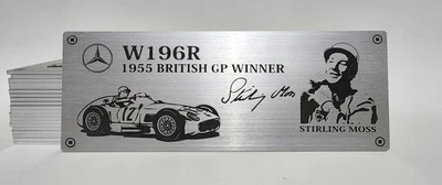 1/8 Mercedes Benz W196R #12 Stirling Moss Metal Name Plate Plaque for Agora Ixo - Image 1 of 2