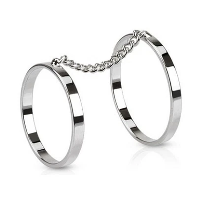 Zehenring Kette mit 2 Ringen Silber Messing Damen Zehring Toe-Ring biegbar Nagel - Bild 1 von 4