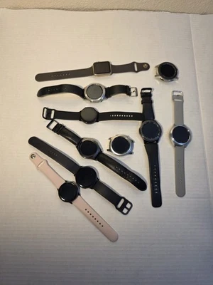 批量 10 个智能手表 – 9 个三星 + 1 个苹果 – 未测试用于零件/维修 — 第 1/4 张图片