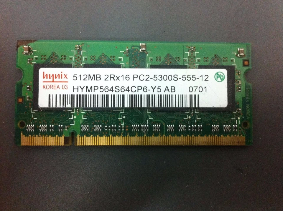 HYNIX P/N: HYMP564S64CP6-Y5 AB, 512MB, 2Rx16, PC2-5300S-555-12, PC-667, SDIMM - Image 1 of 1