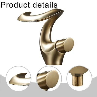 Robinet de lavabo chic avec fin bec large effet cascade pour salles de bain - Photo 1/4