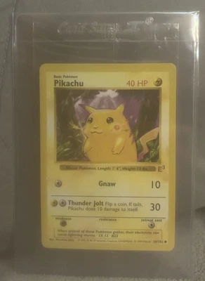 1999 Pokémon Base Set Unlimited Pikachu E3 Red Cheeks Promo Card SEALED  58/102 - Image 1 of 4