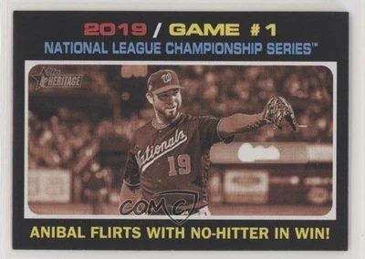 2020 Topps Heritage NL Playoffs Anibal Sanchez Flirts With No-Hitter In Win #202 - Image 1 of 2