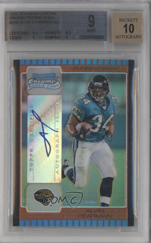 2005 Bowman Chrome Bronze Refractor /50 Alvin Pearman #239 BGS 9 MINT Rookie RC - Image 1 of 2