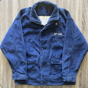 Vtg Rip Curl Mens Reversible Jacket Corduroy Size Small Blue White PLEASE READ - Picture 1 of 19