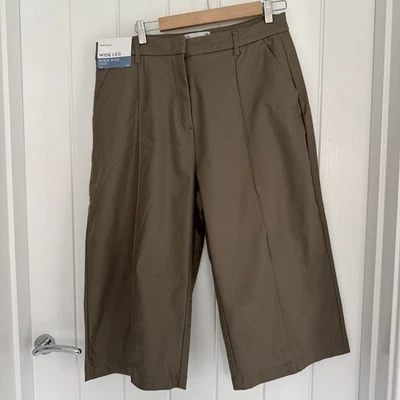 Next High Rise Faux Leather Style Cropped Wide Leg Trousers Size 18 BNWT - Image 1 of 4