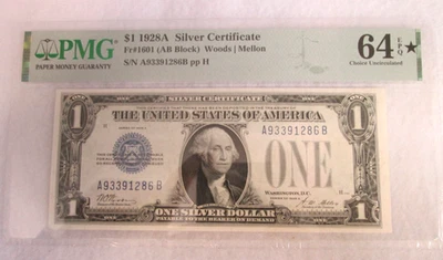 Friedberg #1601, 1928A, $1 Silver Certificate, PMG/EPQ 64* - Image 1 of 2