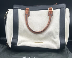 VINCE CAMUTO Style VC-Siena-SA Group Siena Satchel Vanilla/Black Combo $278 - Picture 1 of 9