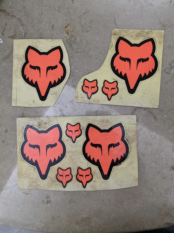 Fox 头贴花 - 大大小小的橙色贴纸 - 自行车贴花套装 — 第 1/1 张图片