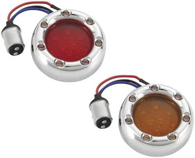 Arlen Ness LED Fire Ring Kit - Amber Lens - Chrome Trim - White led - Dual Filam - Image 1 of 4