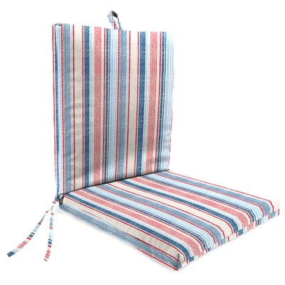 21" x 44" French Edge Outdoor Chair Cushion with Ties and Hanger Loop - Image 1 of 2