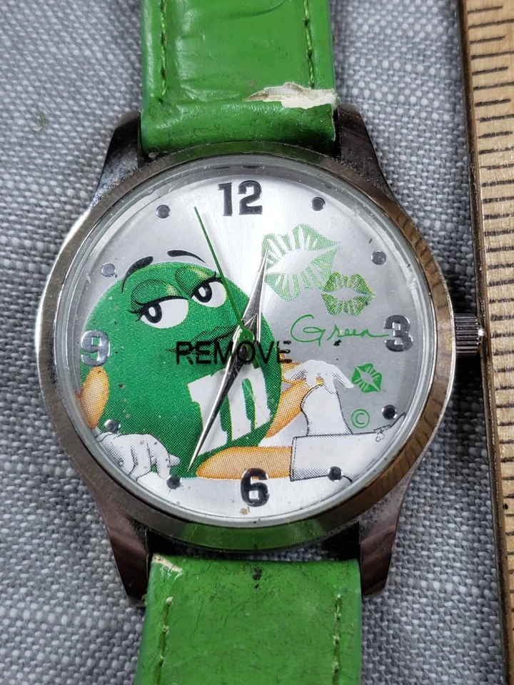 Reloj Cuarzo Verde M&M 2008 Tono Plata Correas Verdes Funcionando A71 Foto 1 de 4