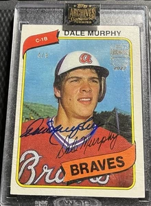 2022 Dale Murphy Braves 4/8 Topps Archives Signature On-Card Autograph - Picture 1 of 3