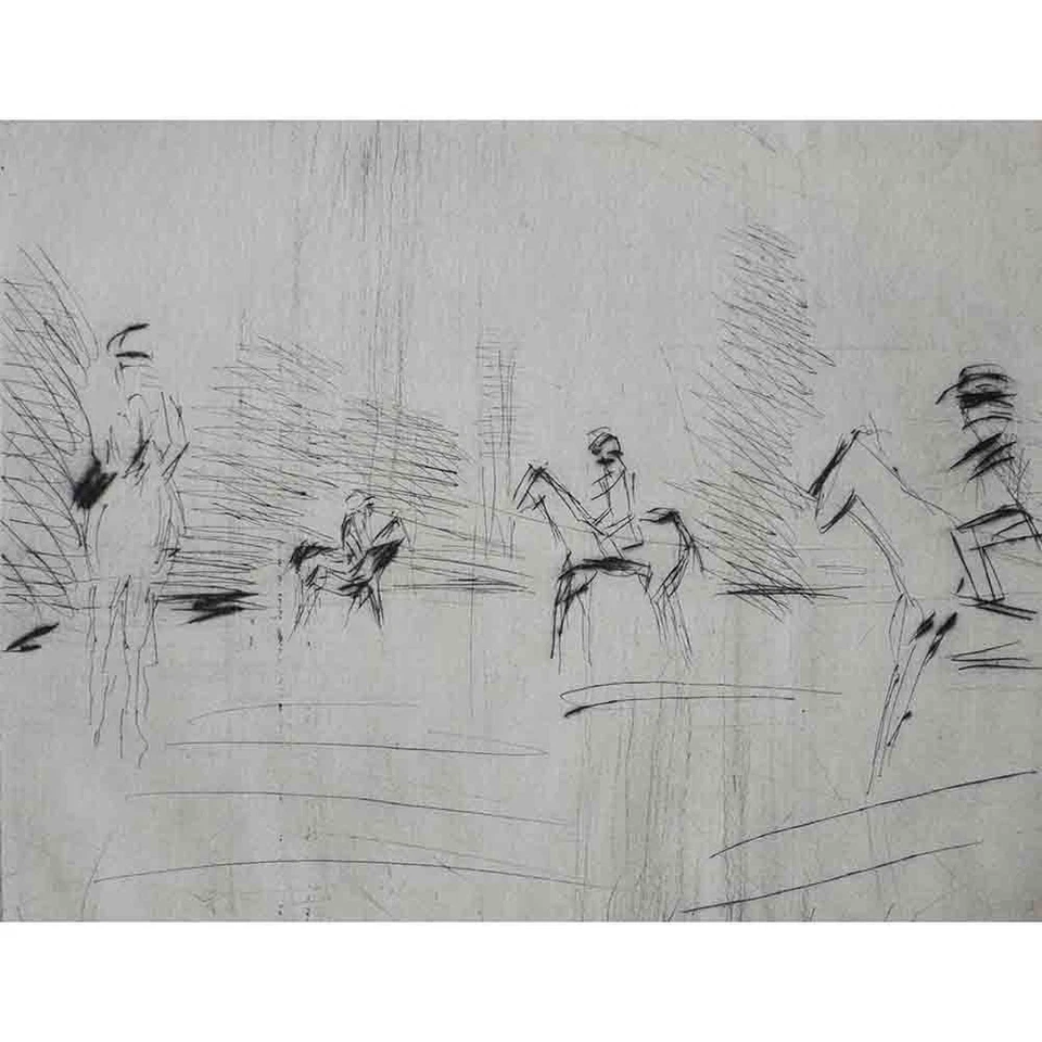 Jürgen Gerhard Reiter Pferd Ostdeutsche Kunst Leipzig signiert Radierung 1983 - Bild 1 von 3