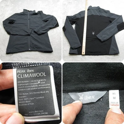 Ibex Jacket Womens Medium Gray Peak Climawool Flex Wool Blend Full Zip READ - Image 1 of 4
