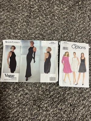 Lot Of 2 - Vintage 1990s Vogue Sewing Patterns Dress  Size 6-8-10 Uncut - Image 1 of 4