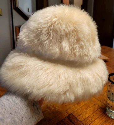 Sombrero vintage de piel marfil, para mujer, mediano Foto 1 de 4