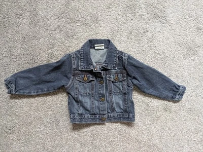 Chaqueta vaquera vintage Wrangler para niños pequeños talla 2T azul oscuro broches a presión 100 % algodón  Foto 1 de 4