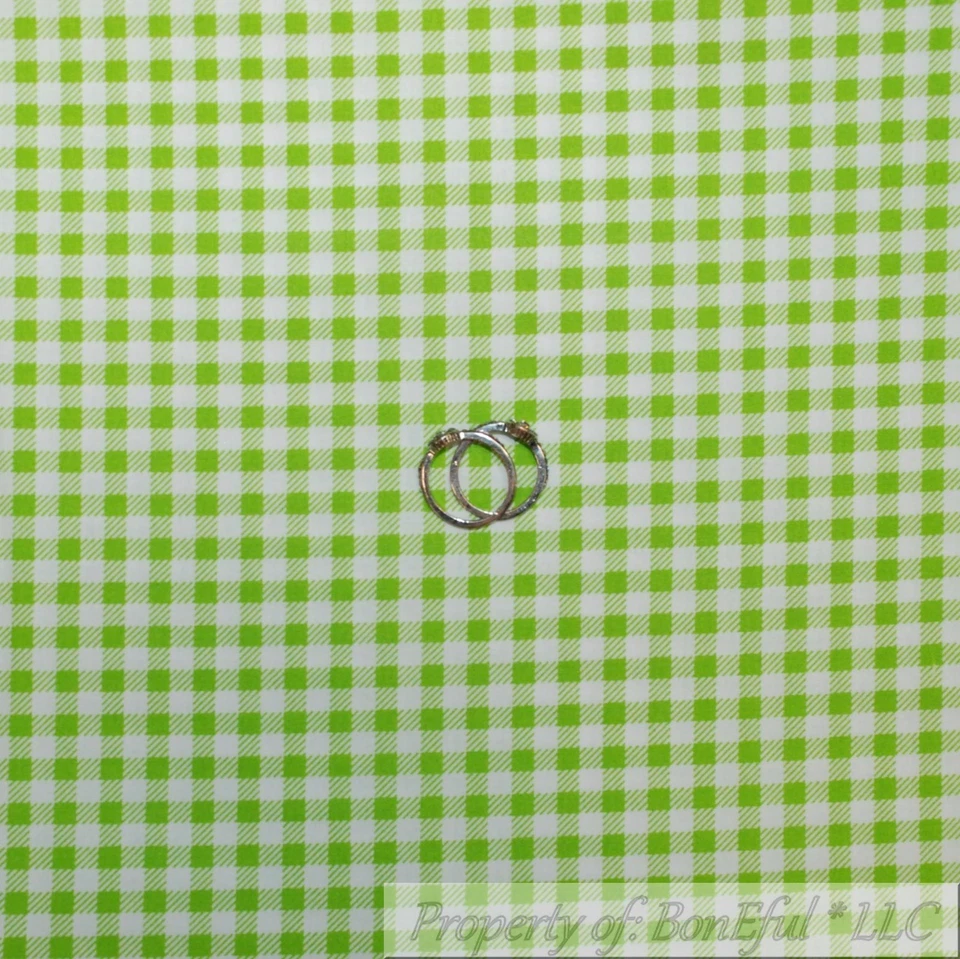 BonEful TELA FQ Algodón Edredón Verde Blanco Cuadros Guinga Vacaciones Niño Mascarilla S Foto 1 de 4