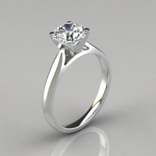 Enagagement Ring Solid 925 Sterling Silver 1.80 Ct White Round Diamond Solitaire