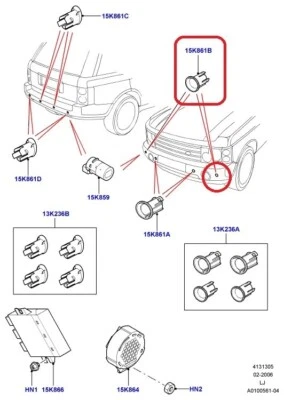 ( 1 ) GENUINE LAND ROVER DPD000070MVC Front Bumper Outer Sensor Bezel/Bracket - Image 1 of 4