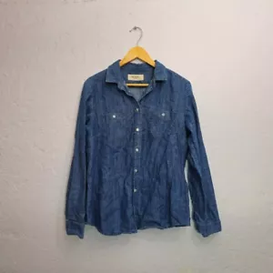 Camicia Max Mara blu denim chambray con bottoni - Foto 1 di 3