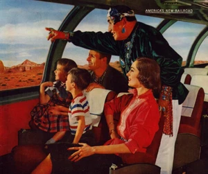 Santa Fe Railroad Zuni Indian El Capitan 1955 Vintage Print Ad Super Chief Train - Picture 1 of 2