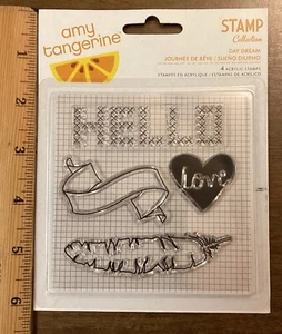 AMERICAN CRAFTS AMY TANGERINE DAY DREAM STITCHED CLEAR ACRYLIC STAMPS - Picture 1 of 2