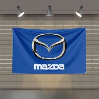 Флаг фанатов гоночных автомобилей Mazda 3x5 футов — настенное искусство гаража и мастерская на открытом воздухе - Изображение 1 из 4