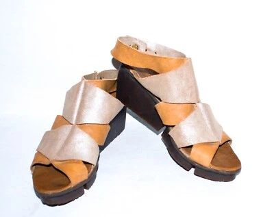 Trippen Woven Cutout Leather Wedge Sandals. Size 38 or US 7, UK 5 - Image 1 of 4