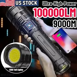 10000LM Powerful Flashlight Tactical Torch Emergency Light Outdoor Waterproof - Picture 1 of 17