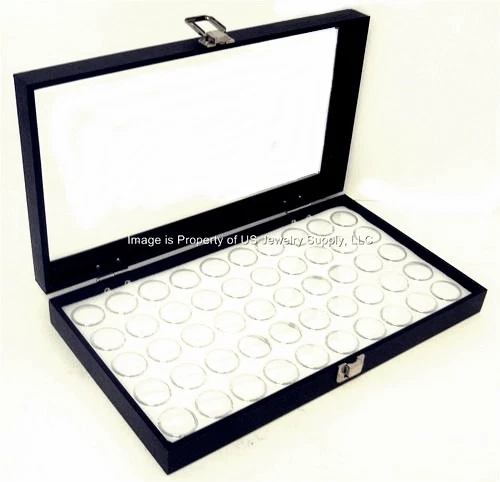 Glass Top White 50 State Quarter Coin Collectors Showcase Display Case Box - Image 1 of 1