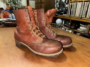 Vintage Red Wing Boots 2302? USA Made Steel Toe Work Lace Up 10 B - Picture 1 of 11