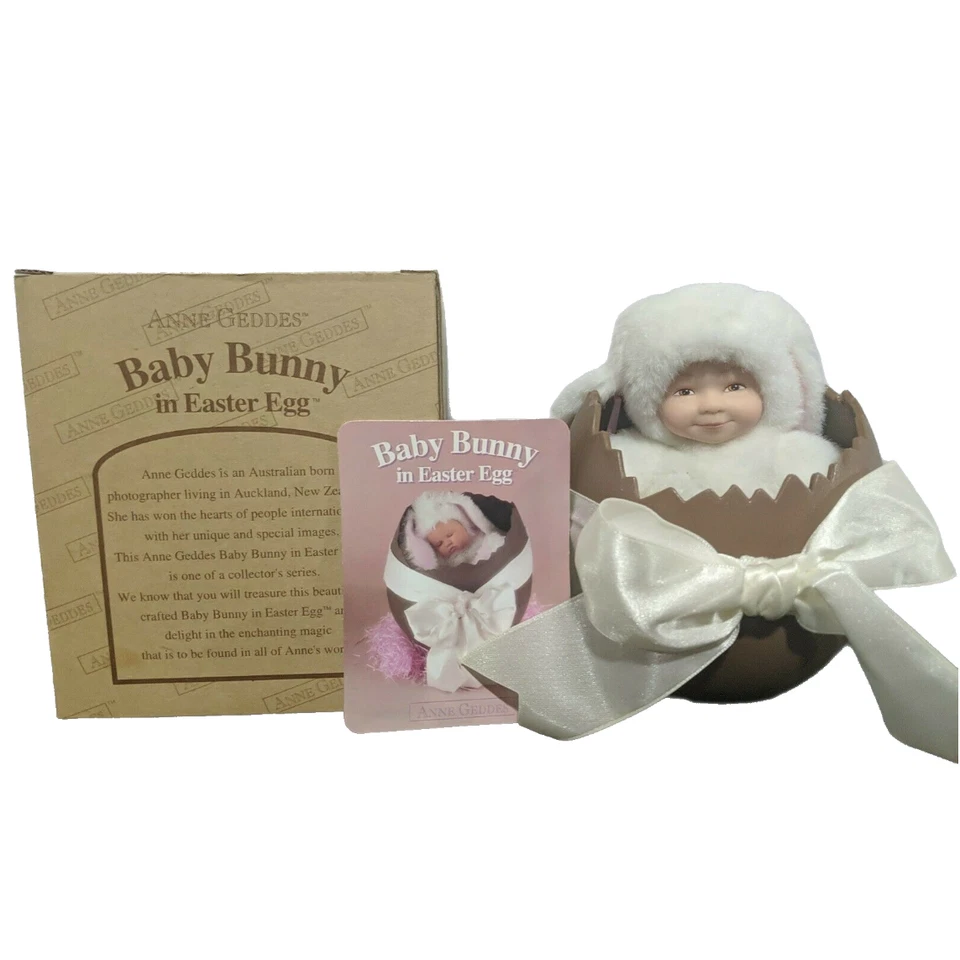 Anne Geddes Baby Bunny in Easter Egg Caucasian Pink 2000 F714651