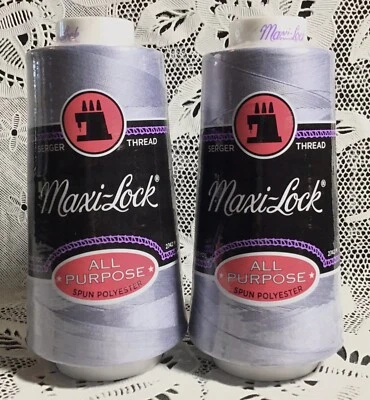 NEW 2 Lilac maxilock 3000Yd spools 100% polyester overlock sewing thread TEX 27 - Image 1 of 3