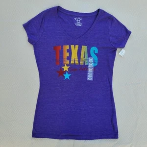Blue 84 NWT Texas San Antonio Short Sleeve Purple Graphic T Shirt Size L Travel - Picture 1 of 4