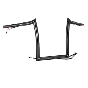 Manillar de gancho de carne precableado Fat de 12" Rise 1,25"" para Harley Road Glide 2016-2023 - Imagen 1 de 13
