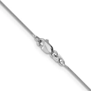 Cadena de serpiente redonda de oro blanco de 14K de 0,8 mm con cierre de langosta de 14" 16" 18" 20" 24" o 30" - Imagen 1 de 4