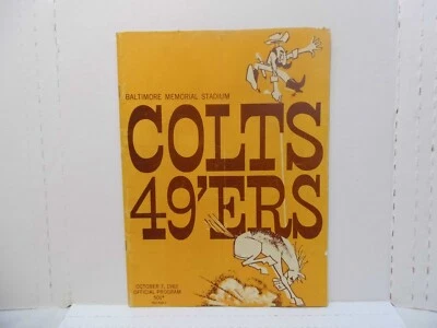 BALTIMORE COLTS VS SAN FRANCISCO 49'ERS FOOTBALL PROGRAM~OCT. 7, 1962 - Image 1 of 2