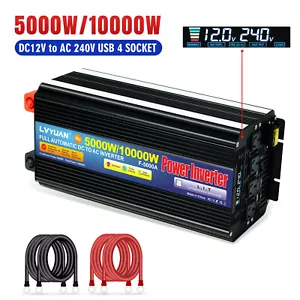 5000W 10000W Power Inverter DC 12V to AC 240V Converter Remote Control USB 4AC - Picture 1 of 11