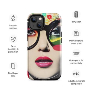 Funda Resistente para iPhone - Moda Genial Estilo Arte Pop Moda Niña Collage  - Imagen 1 de 5