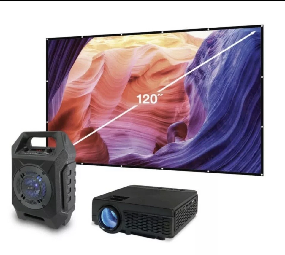 Pop-Up Movie Projector + Bluetooth Speaker w/ Theater Screen (THE2021BDL) - Image 1 of 1