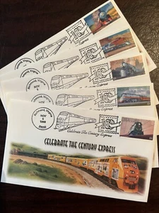 First Day Covers - All Aboard, Celebrate the Century, Set of 5. - Picture 1 of 3
