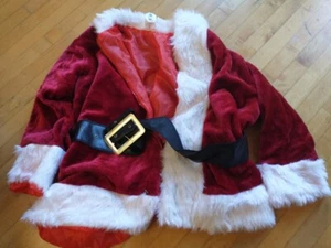 7 piece Santa Claus Suit w/ Hat, Jacket, Pants, Belt, Boot Tops, Hair, Beard - Picture 1 of 7