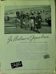 1940 Gulflex cintura donna American Airlines aereo ammiraglia pubblicità vintage - Foto 1 di 1