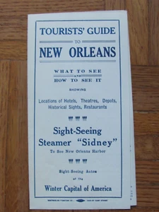 LATE 1910'S BROCHURE MAP NEW ORLEANS & SIGHT SEEING STEAMER SIDNEY - Picture 1 of 4